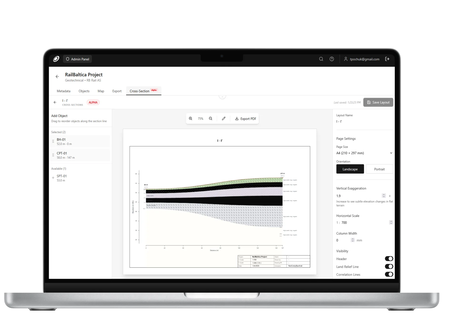 Borebase application interface